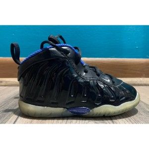 Nike Little Posite Foamposite Toddler's Size 6C Space Jam Black/Blue Sneakers
